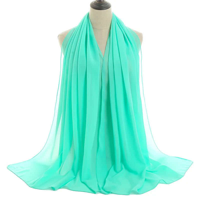 Ramadan Islamisk Instant Bubble Chiffong Sjal Halsduk Dam Huvudbonad Kvinnor Hijabs Halsdukar Bufandas Muslimsk Slöja Hijab Snood 180*70cm