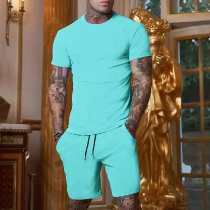 2025 sommarnytt herrset med andningsbara sportkläder, kortärmade t-shirts och shorts, populära snabbtorkande kläder