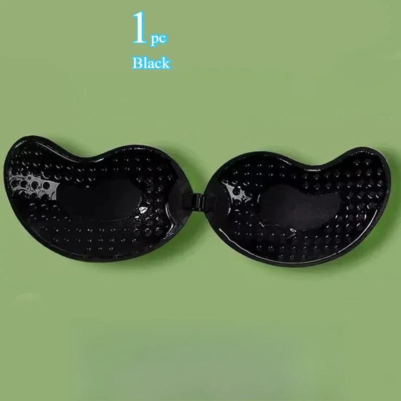 Osynlig push up-bh för kvinnor rygglös axelbandslös bh sömlös framstängning bralette underkläder silikon självhäftande bh-kudde