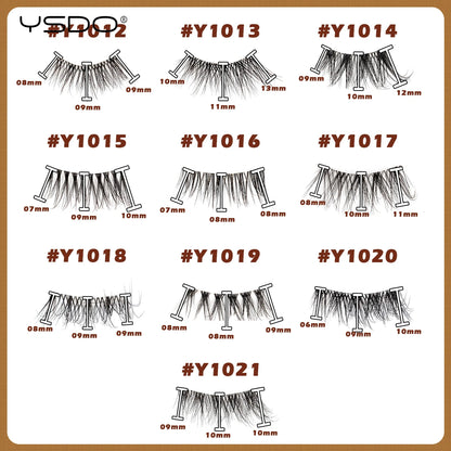 YSDO Fox Eye fransar 3/10 par fransar 3D mink naturliga fransar mjuka kattögonfransar förlängning fluffiga fransar smink halva ögonfransar
