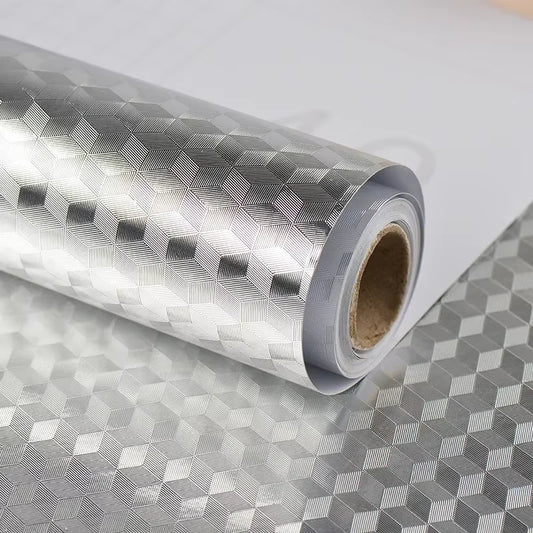 40 cm högtemperaturbeständiga väggklistermärken oljebeständig film vattentät aluminiumfolie papper för skåp spisrenovering