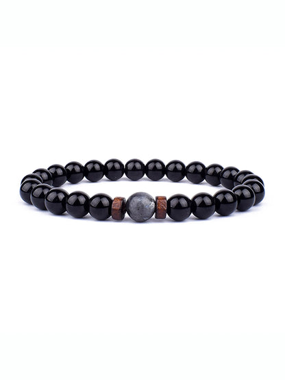 8mm lavaarmband för män vulkaniska stenar träpärlor armband tibetansk buddha handledskedja kvinnor män smycken gåva nya armband