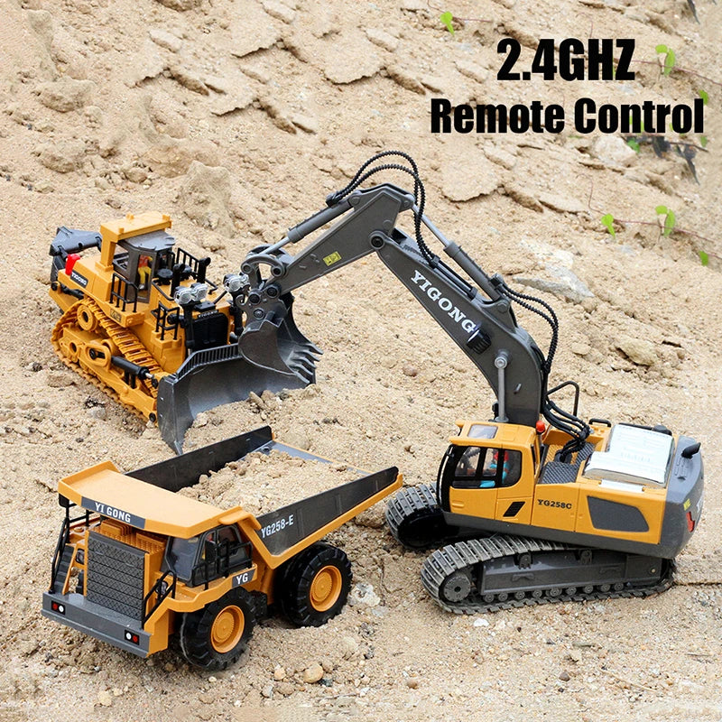 Teeggi 1:20 RC Grävmaskin Bil Barnleksaker 2.4G Fjärrstyrd Dumper Bil Bulldozer Leksaksradio Elbil För Barn Present