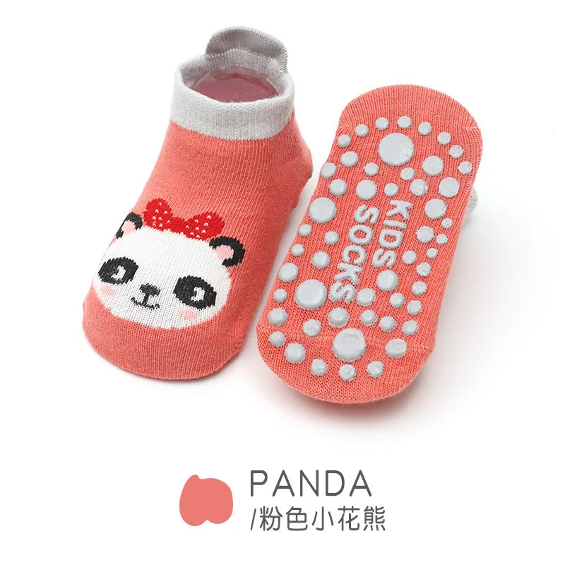 Halkfria babysockor, mjuka, halkfria golvsockor för nyfödda och spädbarn med gummigrepp för 0-5 år, bomullssockor för baby