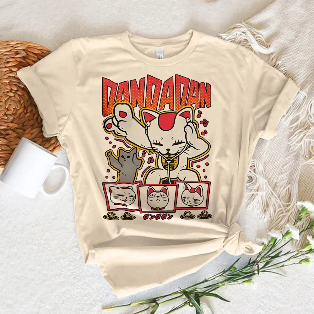 Dandadan t-shirt för kvinnor Trendig pastellfärgad klassisk 80-tals koreansk kläder Andningsbar t-shirt anime Popkultur kawaii Andningsbar