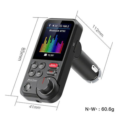 Bluetooth-kompatibel trådlös FM-sändare för bilradio, adapter, snabbladdning, diskant, bas, musik, MP3-spelare för bil, Aux, QC3.0