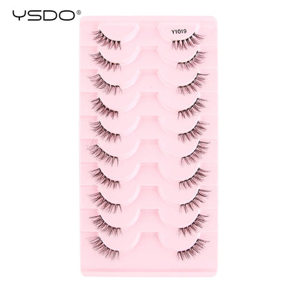 YSDO Fox Eye fransar 3/10 par fransar 3D mink naturliga fransar mjuka kattögonfransar förlängning fluffiga fransar smink halva ögonfransar