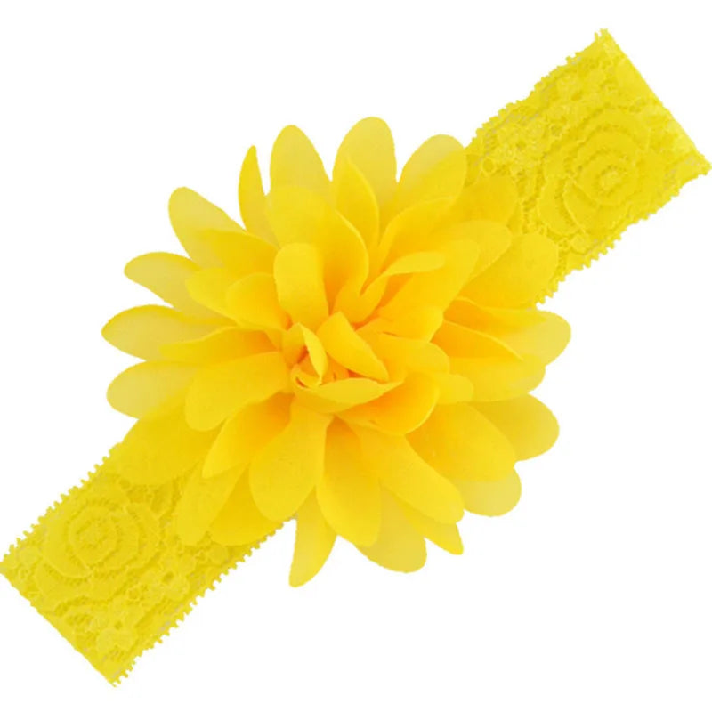 Babyhårband Flickor Chiffong Blomma Blommig Bandage Nyfödd Huvudbonad Spädbarn Barn Småbarn Hårtillbehör Fotograferingsrekvisita