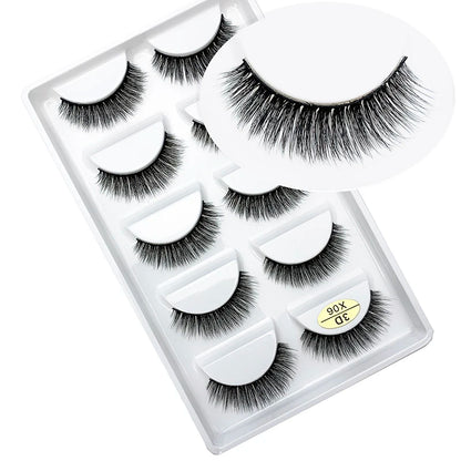 LTWEGO 5 par ögonfransar naturliga långa 3D minkfransar fluffiga volym mink lösögonfransar djurfria slingor makeup cilios