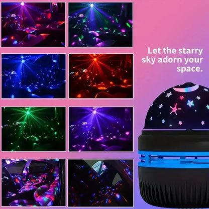 LED-galaxprojektorlampa flerfärgad fjärrkontroll för sovrumsdekoration julstjärneprojektor nattlampa nyårspresent