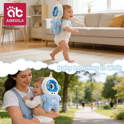 AIBEDILA Tecknad Astronaut Baby Anti-Fall Kudde Huvud Ryggskydd Kudde för Nyfödda Spädbarn Småbarn Säkerhetsskydd Kudde
