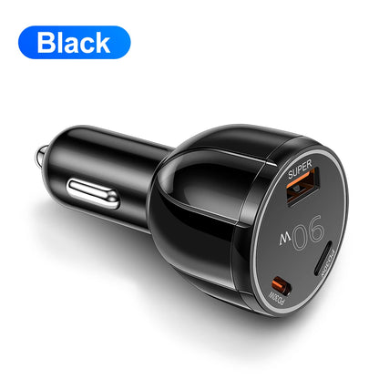 90W USB-billaddare 3-4 portar PD typ C snabbladdningsadapter för iPhone 14 13 Xiaomi Samsung snabbladdare i bilen