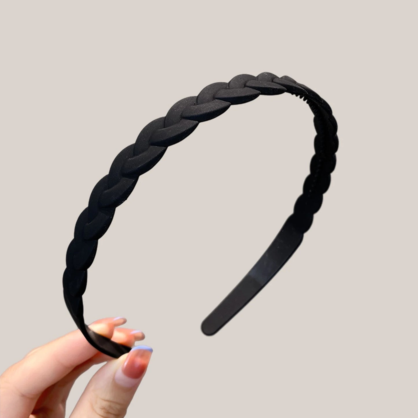 Unisex Metall Vågigt Fjäderhårband Svart Halkfri Utomhussporter Pannband För Kvinnor Män Enkelt Hårband Ansiktstvätt Huvudbonad