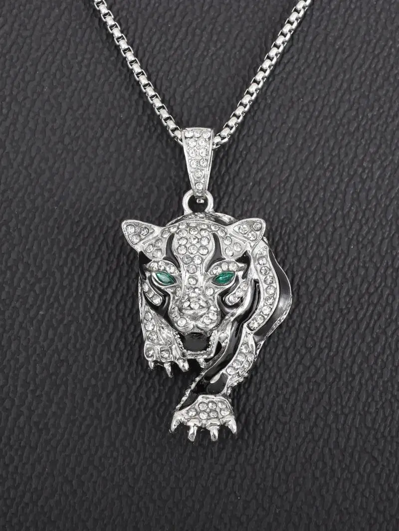 Personlighet Trend Herr Smycken Förgylld Tiger Gepard Djurhänge Mode Coolt Halsband