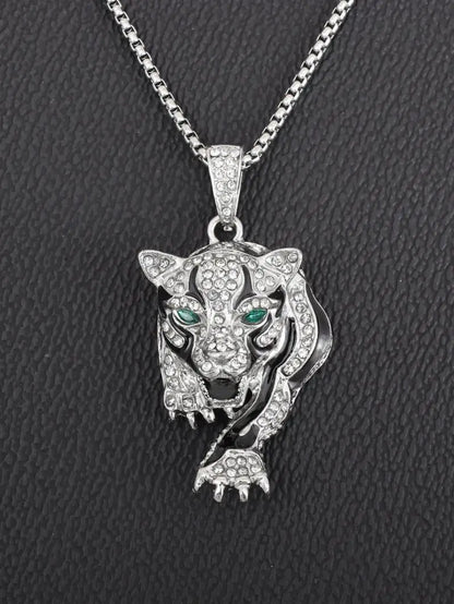 Personlighet Trend Herr Smycken Förgylld Tiger Gepard Djurhänge Mode Coolt Halsband