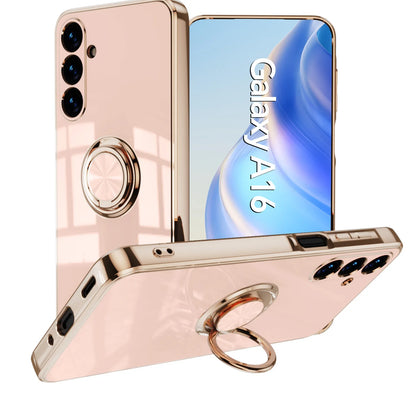 Lyxigt pläterat magnetiskt 360° ringhållare telefonskal för Samsung Galaxy S25 Ultra S24 S23 FE S22 S21 S20 S10 Plus baksida