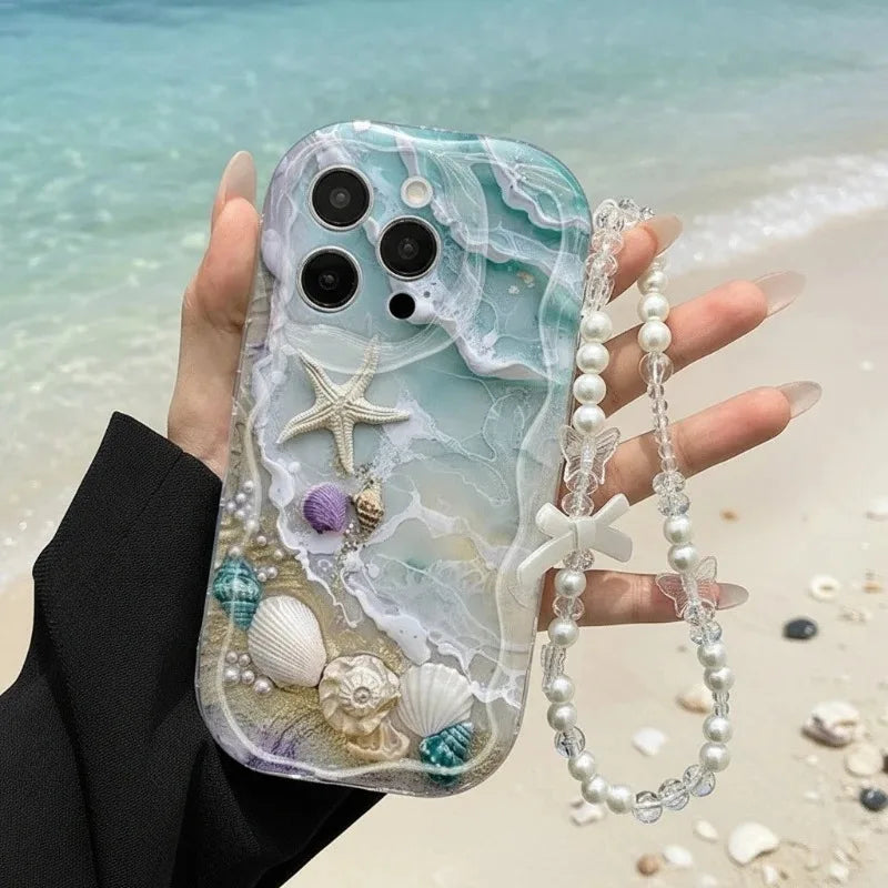 Strandsnäcka sjöstjärna mobilskal för Samsung Galaxy S25 S26 S22 S23 Ultra Plus S24 FE A56 A55 A37 A36 A27 A26 A16 mjukt fodral