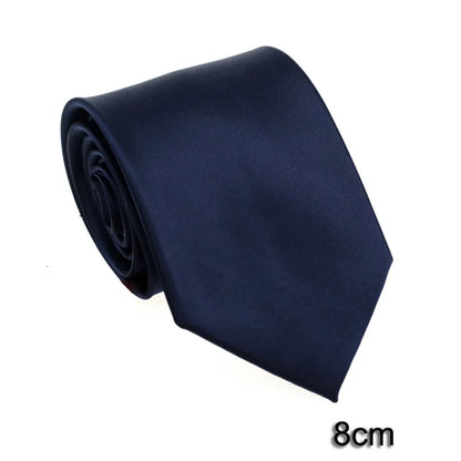 HUISHI 8CM 8 stilar herr enfärgad mörkblå slips 6cm vattentät jacquardslips vardagskläder kravatt bröllopsfest för män