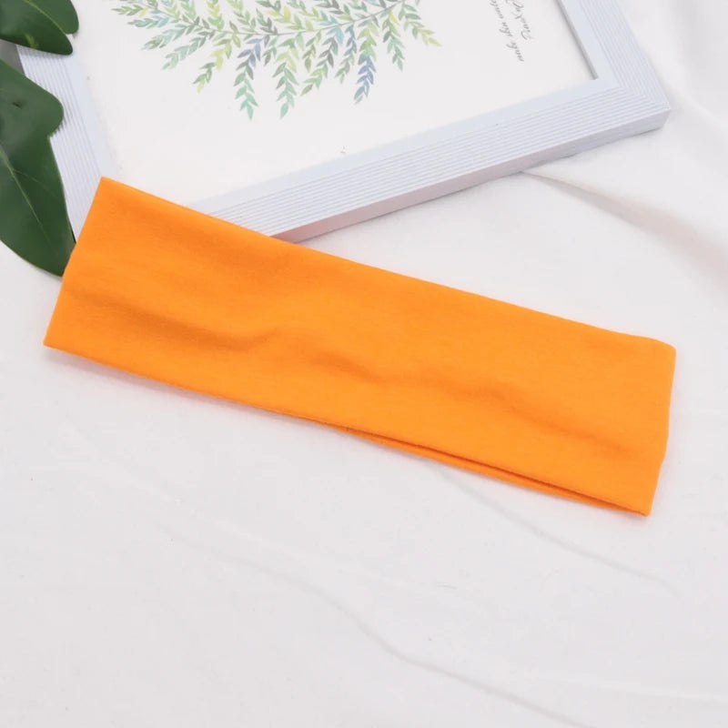 Elastiskt bomullshårband Moderiktiga pannband för kvinnor och män Enfärgade löpning Fitness Yoga hårband Stretchiga sminkhåraccessoarer