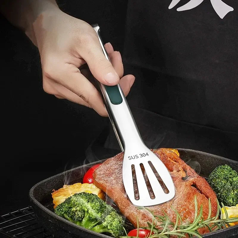 1 st halkfri rostfri mattång kött sallad brödklämma grill grillbufféklämma matlagningsverktyg kökstillbehör