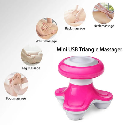 Elektrisk massageapparat för kropp USB Elektriskt handtag Vibrerande massage MultiMini Triangel Kropp Hälsovård Skönhetsmassage Liten massageapparat