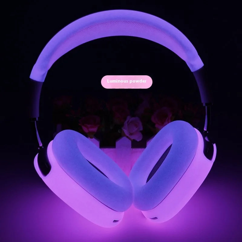 För Airpods Max Headset Skyddsfodral Tillbehör Förvaringsfodral Transparent Skal Lyser i Mörkret Fyra Delat Set Coolt