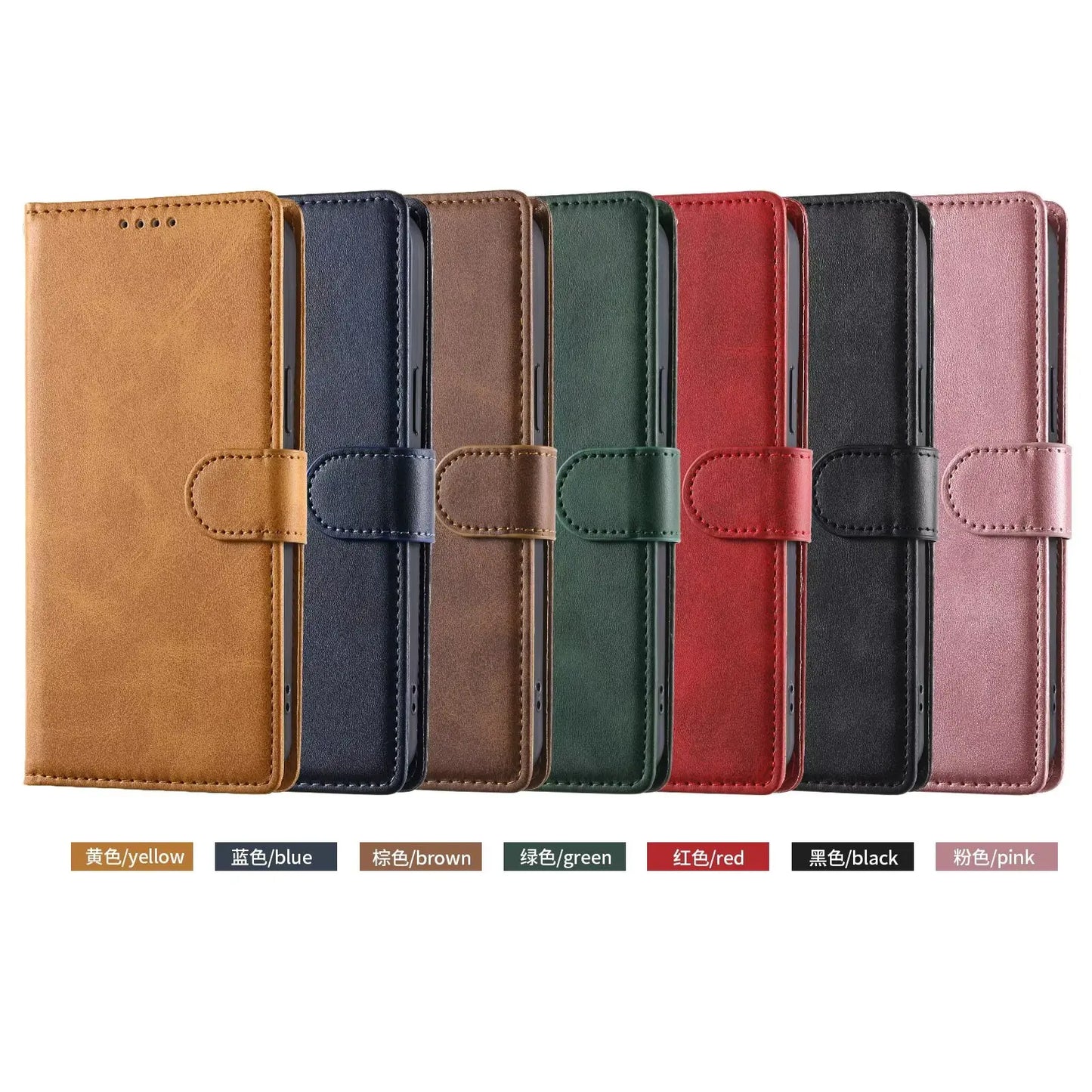 Business Läder Flipfodral för Samsung S25 S26 Ultra S24 FE S23 S22 S21 Plus A17 A37 A57 A36 A56 A16 A26 Korthållare Plånbok Över