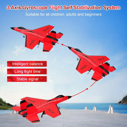 Fjärrstyrt flygplan SU35 RC-flygplan skumflygplan med LED-ljus 2.4G radiostyrt EPP jaktflygplan utomhusflygning leksak present