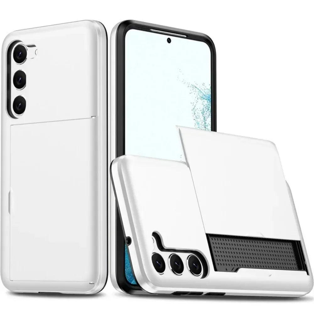 Fodral för Samsung Galaxy S26 S25 S24 S23 S22 Ultra Plus FE A57 A37 A56 A36 Korthållare Stötsäkert Plånboksfodral