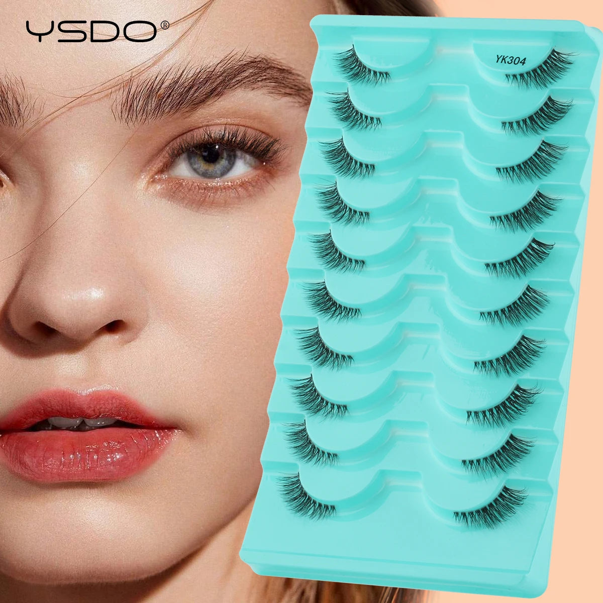 YSDO Fox Eye fransar 3/10 par fransar 3D mink naturliga fransar mjuka kattögonfransar förlängning fluffiga fransar smink halva ögonfransar