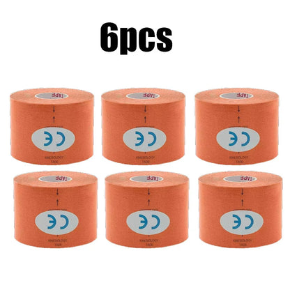 1/6 st tejper Kinesio Elastiskt Bandage Knäskydd Tejper Kinesiologi Stödkuddar Sport Självhäftande Venda Kinesiotejp Bandage