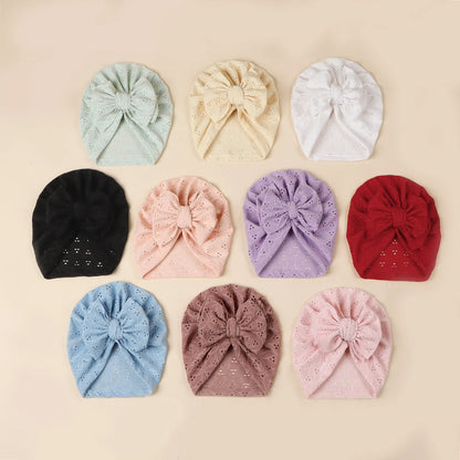 Dubbelskiktad mjuk stickad nyfödd mössa stor rosett ihålig utan brätte spädbarn flickor pullover mössa baby foto rekvisita huvudmössa