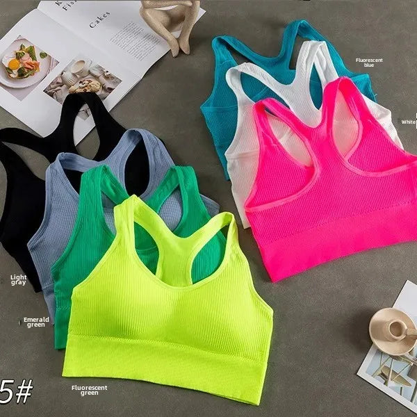 Ny het rea väst yogadräkt damshorts med bröstkudde anti-stöt bantningsdesign sportkläder snabbtorkande bekväm fitness C
