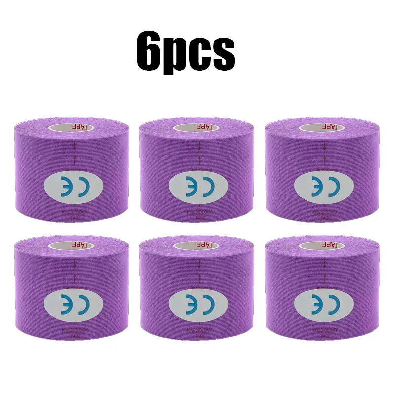 1/6 st tejper Kinesio Elastiskt Bandage Knäskydd Tejper Kinesiologi Stödkuddar Sport Självhäftande Venda Kinesiotejp Bandage