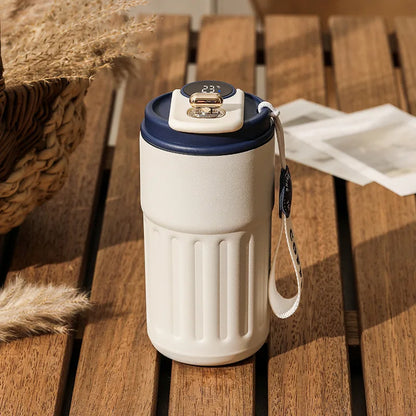 450 ml rostfritt stål termosvattenflaska LED-temperaturdisplay kaffekopp håller kallt och värmer termosmugg resevakuum