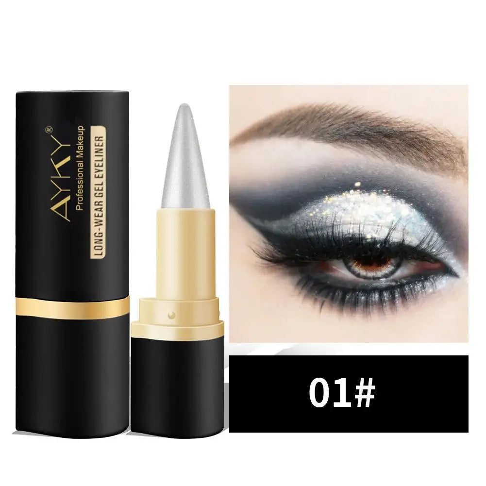 1 st svart vattentät eyelinerkräm långvarig lättanvänd eyelinergel matt snabbtorkande eyelinerpenna smink kosmetika