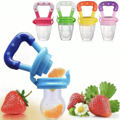 4-delars matningsset för baby, nappflaska med sugkopp, risflingor, grönsaks- och fruktmatare, två nätpåsar (S L)