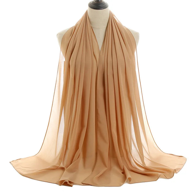 Ramadan Islamisk Instant Bubble Chiffong Sjal Halsduk Dam Huvudbonad Kvinnor Hijabs Halsdukar Bufandas Muslimsk Slöja Hijab Snood 180*70cm