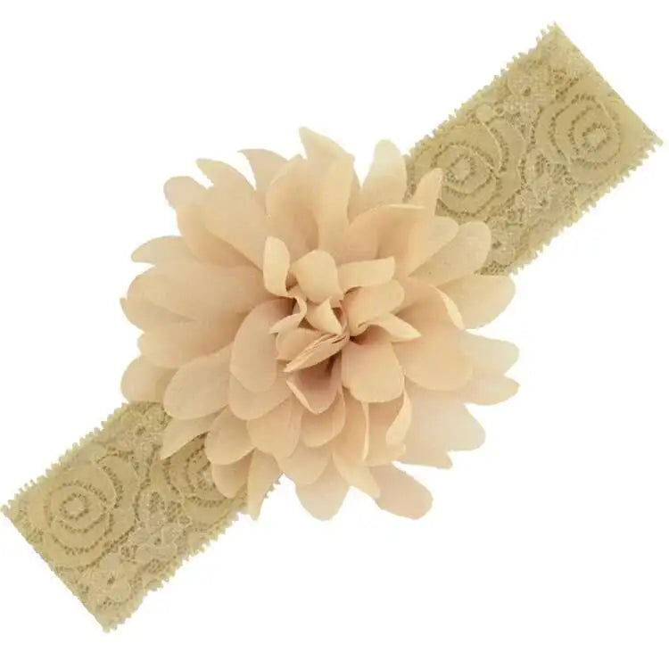 Babyhårband Flickor Chiffong Blomma Blommig Bandage Nyfödd Huvudbonad Spädbarn Barn Småbarn Hårtillbehör Fotograferingsrekvisita