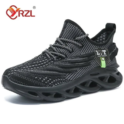 Herr Sport Löpning Svarta Joggingskor Casual Sneakers Utomhus Andningsbara Mesh Dam Lätt Stötdämpning Svart Tennis