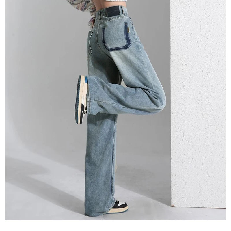 Baggy Jeans Dam Vida Ben Denimbyxor Y2K Estetiska Streetwear Lös Passform Retro Dammode Trendiga Casual Outfits Jeans