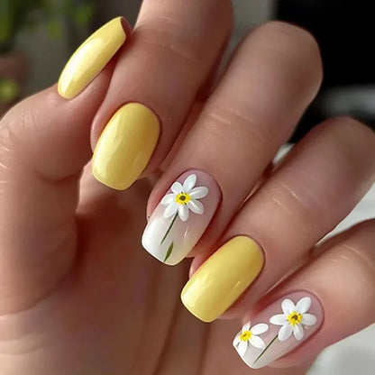 24 st/set Sweet Love lösnaglar med gradient French Press on-naglar återanvändbara korta heltäckande nageltippar för kvinnor grossist