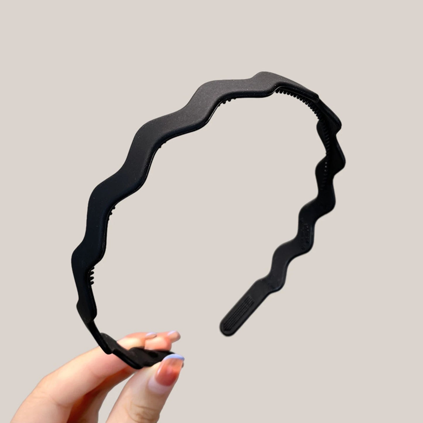 Unisex Metall Vågigt Fjäderhårband Svart Halkfri Utomhussporter Pannband För Kvinnor Män Enkelt Hårband Ansiktstvätt Huvudbonad