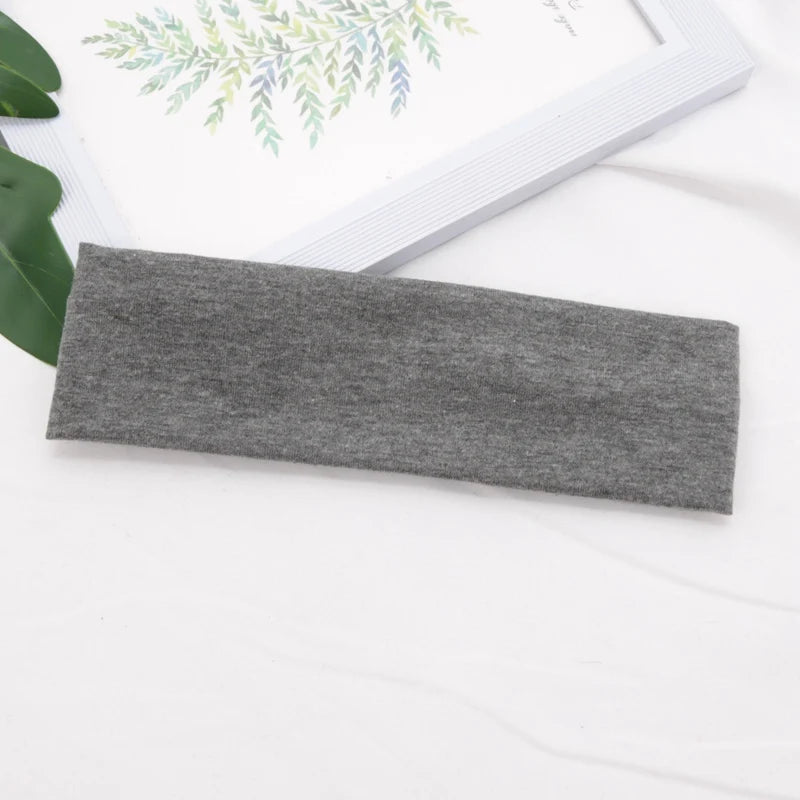Elastiskt bomullshårband Moderiktiga pannband för kvinnor och män Enfärgade löpning Fitness Yoga hårband Stretchiga sminkhåraccessoarer