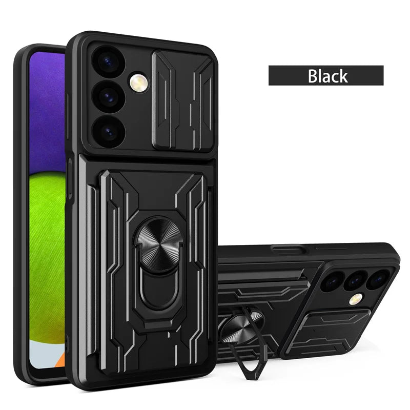 Skal till Samsung Galaxy S26 S25 S24 S23 S20 S21 S22 Ultra Plus FE Note 20 Ultra Skal med korthållare, rustning, fodral