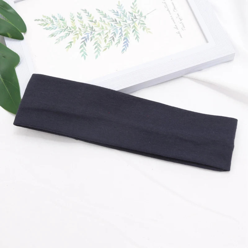 Elastiskt bomullshårband Moderiktiga pannband för kvinnor och män Enfärgade löpning Fitness Yoga hårband Stretchiga sminkhåraccessoarer
