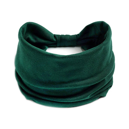 Mode Enfärgad Bred kant Bomullsyoga absorberar svett Dam Flickor Pannband Huvudbonad Turban Bandage Håraccessoarer Huvudbonader