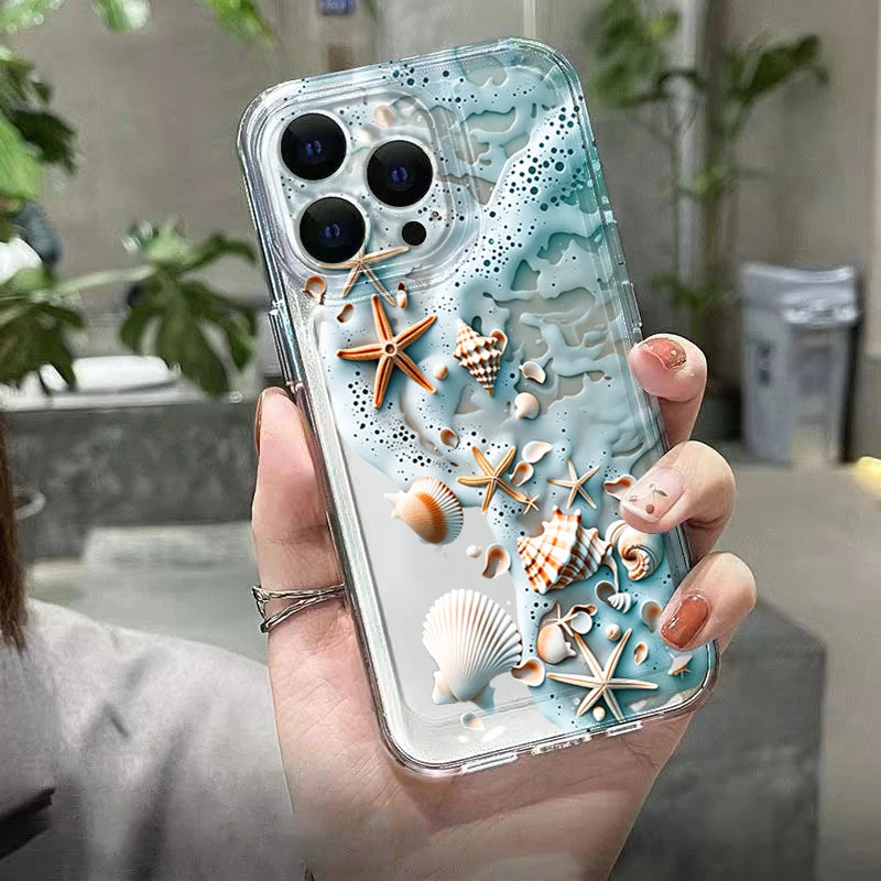 Strandskal till Samsung Galaxy S26 Ultra 5G S25 Plus S24 FE S23 S22 A17 A37 A57 A55 A54 A36 A35 Transparent TPU-skal