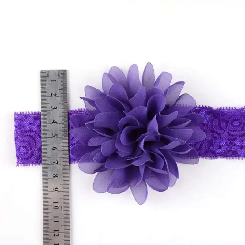 Babyhårband Flickor Chiffong Blomma Blommig Bandage Nyfödd Huvudbonad Spädbarn Barn Småbarn Hårtillbehör Fotograferingsrekvisita