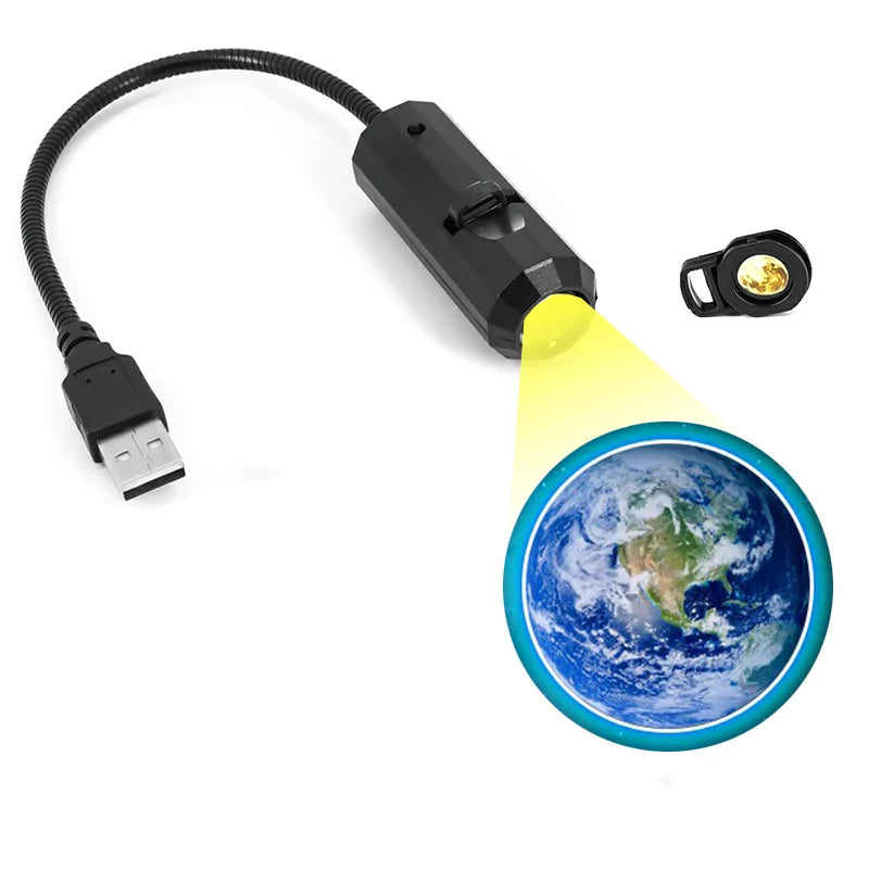 Nyaste Mini USB Månljus Projektor Led Globe Star Galaxy Lampa Nattbelysning för Hem Atmosfär Belysning Rumsdekor Väggpresent